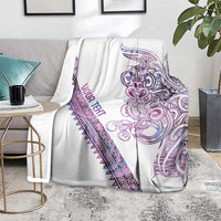 Mawhero Paua shell Kowhaiwhai Taniko Personalised Blanket Taniwha Maori Tribal Style LT9 - Polynesian Pride