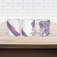 Mawhero Paua shell Kowhaiwhai Taniko Personalised Ceramic Mug Taniwha Maori Tribal Style LT9 - Polynesian Pride