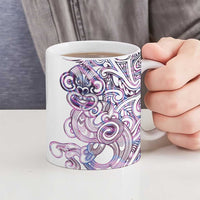 Mawhero Paua shell Kowhaiwhai Taniko Personalised Ceramic Mug Taniwha Maori Tribal Style LT9 - Polynesian Pride