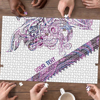 Mawhero Paua shell Kowhaiwhai Taniko Personalised Puzzle Taniwha Maori Tribal Style LT9 - Polynesian Pride