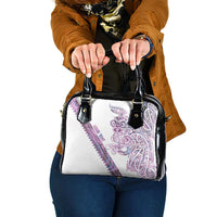 Mawhero Paua shell Kowhaiwhai Taniko Personalised Shoulder Handbag Taniwha Maori Tribal Style LT9 One Size Pink - Polynesian Pride