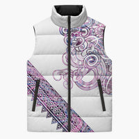 Mawhero Paua shell Kowhaiwhai Taniko Personalised Sleeveless Puffer Jacket Taniwha Maori Tribal Style LT9 Unisex Pink - Polynesian Pride