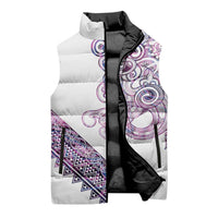 Mawhero Paua shell Kowhaiwhai Taniko Personalised Sleeveless Puffer Jacket Taniwha Maori Tribal Style LT9 - Polynesian Pride