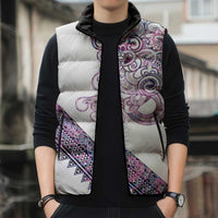 Mawhero Paua shell Kowhaiwhai Taniko Personalised Sleeveless Puffer Jacket Taniwha Maori Tribal Style LT9 - Polynesian Pride