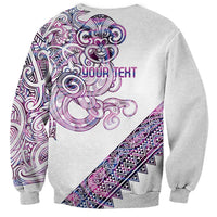 Mawhero Paua shell Kowhaiwhai Taniko Personalised Sweatshirt Taniwha Maori Tribal Style LT9 - Polynesian Pride