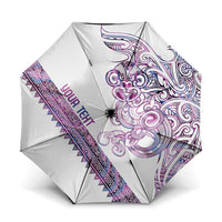 Mawhero Paua shell Kowhaiwhai Taniko Personalised Umbrella Taniwha Maori Tribal Style