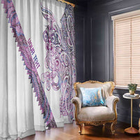 Mawhero Paua shell Kowhaiwhai Taniko Personalised Window Curtain Taniwha Maori Tribal Style LT9 - Polynesian Pride