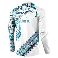 Kahui Whetu Paua shell Kowhaiwhai Taniko Personalised Button Sweatshirt Turtle Tattoo Maori Tribal Style LT9 - Polynesian Pride