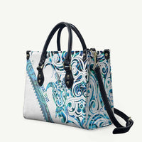 Kahui Whetu Paua shell Kowhaiwhai Taniko Personalised Leather Bag Turtle Tattoo Maori Tribal Style LT9 Blue - Polynesian Pride