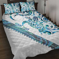 Kahui Whetu Paua shell Kowhaiwhai Taniko Personalised Quilt Bed Set Turtle Tattoo Maori Tribal Style LT9 Blue - Polynesian Pride