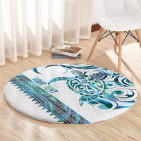 Kahui Whetu Paua shell Kowhaiwhai Taniko Personalised Round Carpet Turtle Tattoo Maori Tribal Style LT9 - Polynesian Pride