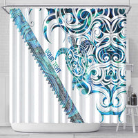 Kahui Whetu Paua shell Kowhaiwhai Taniko Personalised Shower Curtain Turtle Tattoo Maori Tribal Style LT9 - Polynesian Pride