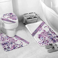 Mawhero Paua shell Kowhaiwhai Taniko Personalised Bathroom Set Turtle Tattoo Maori Tribal Style LT9 Mat Set Only (3 pcs) One Size Pink - Polynesian Pride