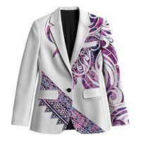 Mawhero Paua shell Kowhaiwhai Taniko Personalised Blazer Turtle Tattoo Maori Tribal Style LT9 Unisex Pink - Polynesian Pride