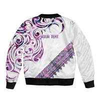 Mawhero Paua shell Kowhaiwhai Taniko Personalised Bomber Jacket Turtle Tattoo Maori Tribal Style LT9 - Polynesian Pride