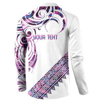Mawhero Paua shell Kowhaiwhai Taniko Personalised Button Sweatshirt Turtle Tattoo Maori Tribal Style LT9 - Polynesian Pride