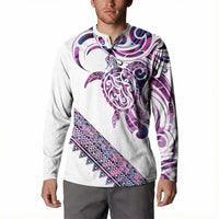Mawhero Paua shell Kowhaiwhai Taniko Personalised Button Sweatshirt Turtle Tattoo Maori Tribal Style LT9 - Polynesian Pride