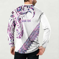 Mawhero Paua shell Kowhaiwhai Taniko Personalised Button Sweatshirt Turtle Tattoo Maori Tribal Style LT9 - Polynesian Pride