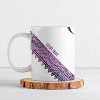 Mawhero Paua shell Kowhaiwhai Taniko Personalised Ceramic Mug Turtle Tattoo Maori Tribal Style LT9 Pink - Polynesian Pride