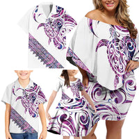 Mawhero Paua shell Kowhaiwhai Taniko Personalised Family Matching Off Shoulder Short Dress and Hawaiian Shirt Turtle Tattoo Maori Tribal Style