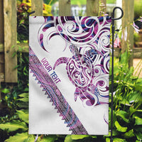 Mawhero Paua shell Kowhaiwhai Taniko Personalised Garden Flag Turtle Tattoo Maori Tribal Style LT9 Garden Flag Pink - Polynesian Pride