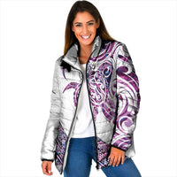 Mawhero Paua shell Kowhaiwhai Taniko Personalised Padded Jacket Turtle Tattoo Maori Tribal Style LT9 Women Pink - Polynesian Pride