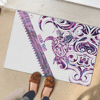 Mawhero Paua shell Kowhaiwhai Taniko Personalised Rubber Doormat Turtle Tattoo Maori Tribal Style LT9 - Polynesian Pride