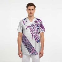 Mawhero Paua shell Kowhaiwhai Taniko Personalised Scrub Top Turtle Tattoo Maori Tribal Style LT9 - Polynesian Pride