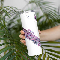 Mawhero Paua shell Kowhaiwhai Taniko Personalised Skinny Tumbler Turtle Tattoo Maori Tribal Style