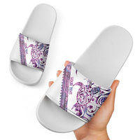Mawhero Paua shell Kowhaiwhai Taniko Personalised Slide Sandals Turtle Tattoo Maori Tribal Style LT9 - Polynesian Pride