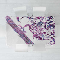 Mawhero Paua shell Kowhaiwhai Taniko Personalised Tablecloth Turtle Tattoo Maori Tribal Style LT9 Pink - Polynesian Pride