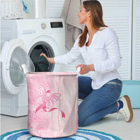 Breast Cancer Awareness Laundry Basket Maile Pikake Lokelani Crown Flower Lei Inspired LT9 - Polynesian Pride