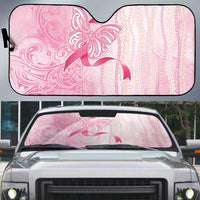 Breast Cancer Awareness Auto Sun Shade Maile Pikake Lokelani Crown Flower Lei Inspired LT9 Pink - Polynesian Pride