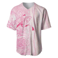 Breast Cancer Awareness Baseball Jersey Maile Pikake Lokelani Crown Flower Lei Inspired LT9 Pink - Polynesian Pride