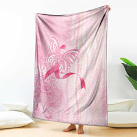 Breast Cancer Awareness Blanket Maile Pikake Lokelani Crown Flower Lei Inspired LT9 - Polynesian Pride