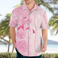 Breast Cancer Awareness Hawaiian Shirt Maile Pikake Lokelani Crown Flower Lei Inspired LT9 - Polynesian Pride