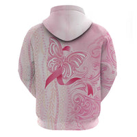 Breast Cancer Awareness Hoodie Maile Pikake Lokelani Crown Flower Lei Inspired