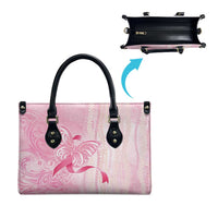 Breast Cancer Awareness Leather Bag Maile Pikake Lokelani Crown Flower Lei Inspired LT9 - Polynesian Pride