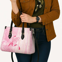 Breast Cancer Awareness Leather Bag Maile Pikake Lokelani Crown Flower Lei Inspired LT9 - Polynesian Pride