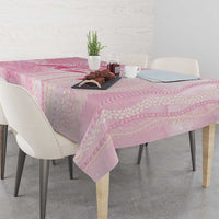 Breast Cancer Awareness Tablecloth Maile Pikake Lokelani Crown Flower Lei Inspired LT9 - Polynesian Pride