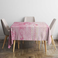 Breast Cancer Awareness Tablecloth Maile Pikake Lokelani Crown Flower Lei Inspired LT9 - Polynesian Pride