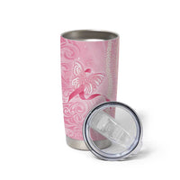 Breast Cancer Awareness Tumbler Cup Maile Pikake Lokelani Crown Flower Lei Inspired LT9 - Polynesian Pride