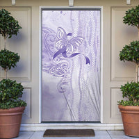 Epilepsy Awareness Door Cover Maile Pikake Lokelani Crown Flower Lei Inspired LT9 Purple - Polynesian Pride