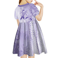 Epilepsy Awareness Kid Short Sleeve Dress Maile Pikake Lokelani Crown Flower Lei Inspired LT9 - Polynesian Pride