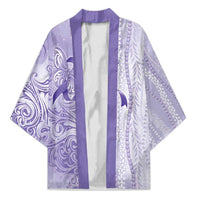 Epilepsy Awareness Kimono Maile Pikake Lokelani Crown Flower Lei Inspired LT9 Unisex Purple - Polynesian Pride