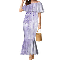 Epilepsy Awareness Mermaid Dress Maile Pikake Lokelani Crown Flower Lei Inspired LT9 Women Purple - Polynesian Pride