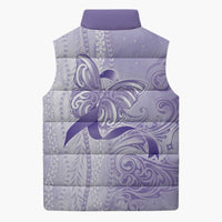 Epilepsy Awareness Sleeveless Puffer Jacket Maile Pikake Lokelani Crown Flower Lei Inspired LT9 - Polynesian Pride