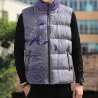 Epilepsy Awareness Sleeveless Puffer Jacket Maile Pikake Lokelani Crown Flower Lei Inspired LT9 - Polynesian Pride