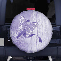Epilepsy Awareness Spare Tire Cover Maile Pikake Lokelani Crown Flower Lei Inspired LT9 No hole Purple - Polynesian Pride