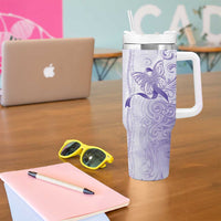 Epilepsy Awareness Tumbler With Handle Maile Pikake Lokelani Crown Flower Lei Inspired LT9 - Polynesian Pride